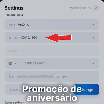 Bônus de aniversário no 1Win