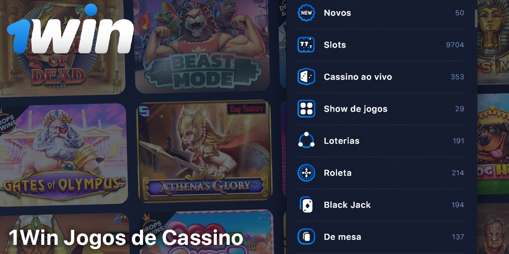 Categorias de jogos disponíveis no 1Win Casino