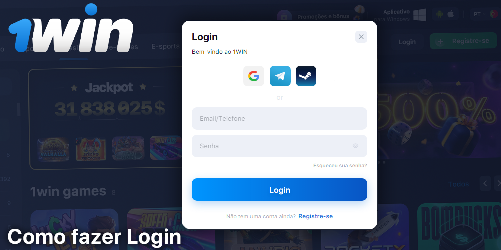 Como fazer login em sua conta 1Win